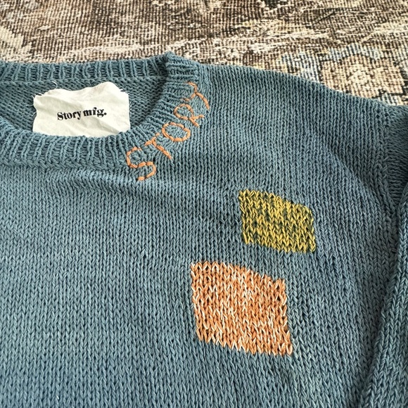 Story MFG. Spinning Patchwork Organic-cotton Sweater - Picture 7 of 10